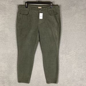 NWT J.Crew Skinny‎ Pants Women's 33 Sage Green Corduroy Stretch Mid Rise Ankle